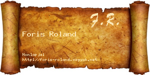 Foris Roland névjegykártya